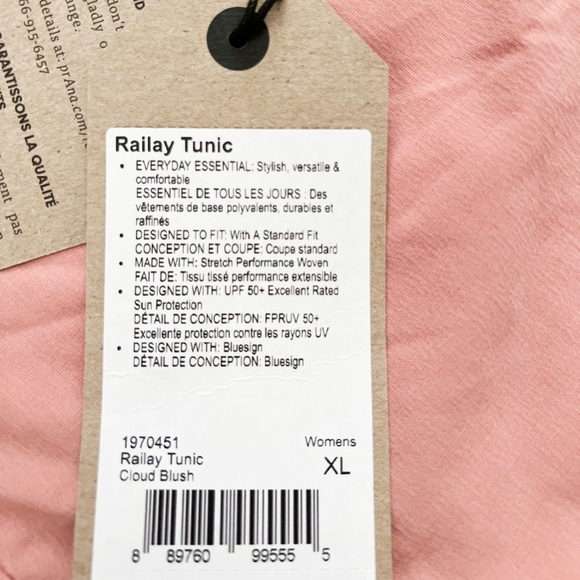 NWT- PRANA Women's Railay Tunic Cloud Blush - Picture 10 of 12